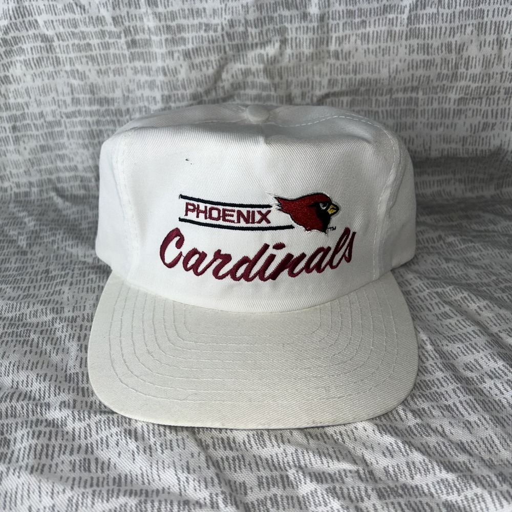 Vintage Phoenix Cardinals Script Hat SnapBack Cap Annco Professional Model White